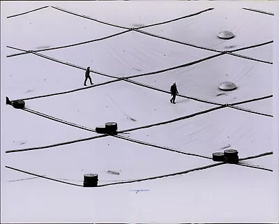 LG827 1982 Original Photo INSPECTION OF METRODOME ROOF Workers Walking Bldg • $20