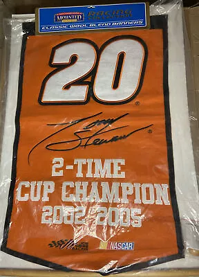 NASCAR Tony Stewart 22x36 Wool Blend Felt Racing Banner Mounted Memories 2007 • $24.69