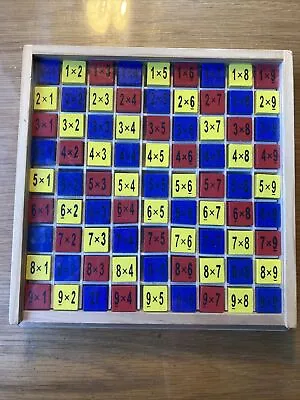 Maths Multiplication Games Times Tables Wooden Learning Toys. Nice Condition. • £5.99