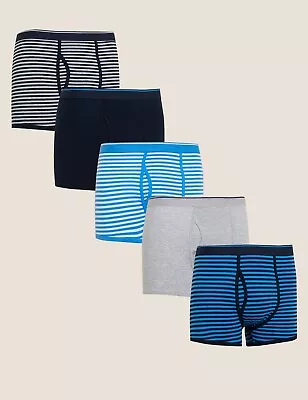 £15.99 • Buy Ex M&S 4pk Blue Mix Cotton Stretch Cool & Fresh Trunks Size M