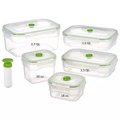 11 Piece Vacuum Seal Food Storage Container Set Rectangle • $56.32