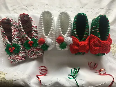 £1.89 • Buy Knitting Pattern Christmas Eve Box Slipper Socks 2 Strand Dk Yarn 8yrs - Adult