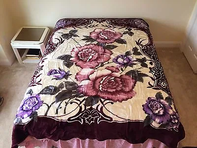 Korean Mink Blanket - Queen - Flower Design - Apple Brand - One Ply • $54.95