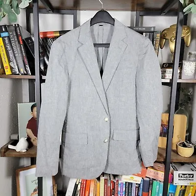 J.Crew Men's Unstructured Sport Coat Gray Cotton Linen SOMELOS Size 36S • $95
