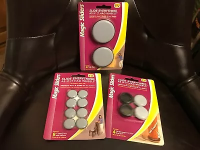 Magic Slider Plastic Floor Slides Gray Rounds (3 Sizes) • $5