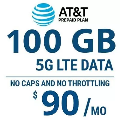 AT&T Hotspot 100 GB 5G LTE Data Plan (Bring Your Own Device) • $100