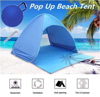 £7.99 • Buy Pop Up Beach Tent Sun Shelter Anti-UV Outdoor Camping Shade Hiking Garden Tent