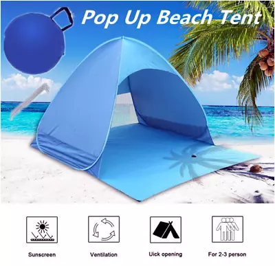 Pop Up Beach Tent Sun Shelter Anti-UV Outdoor Camping Shade Hiking Garden Tent • £9.65