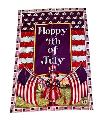 Mary Engelbreit Happy 4th Of July Garden Flag Large Outdoor Red White Blue 28x40 • $24.95