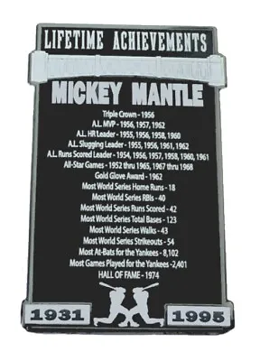 NY Yankees Pins Mickey Mantle Pin MLB Baseball Lifetime Achievements NYY Pin Up • $14.99