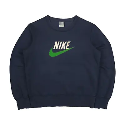 Vintage Nike Sweater Crewneck Jumper Faded Navy Blue Mens Small • $79.95