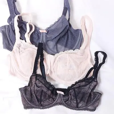 M&S Full Cup Bra Floral Lace Sheer Balcony Style Brand New • £8.95