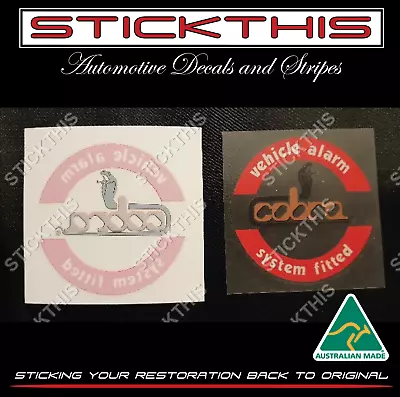 $11.31 • Buy Cobra Alarm 1/4 Window Decals Stickers Round (1 Pair) - HX HZ WB VB VC VH VK VL