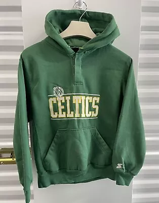 Vintage Boston Celtics Embroidered Starter Sweater Hoodie Size Small 80s 90s • $42.49