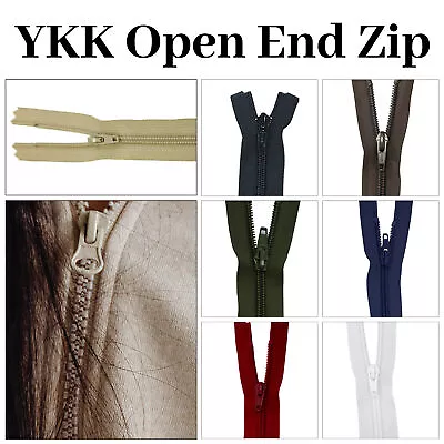 Open Ended YKK Nylon Zip With Teeth Slider For Jackets Coats • £4.49