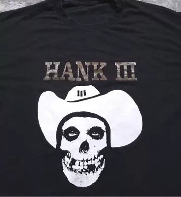 Hank Williams III Black Graphic Cowboy Skeleton Country Music T-Shirt Gift Fans • $23.99