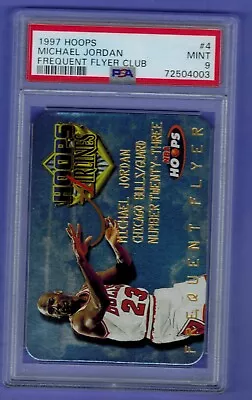 Michael Jordan 1997 Hoops Frequent Flyer Club PSA 9 MINT CHICAGO BULLS #4 • $249.99