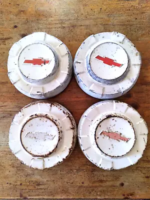 1961 1962 Chevy Truck Hubcap Set Of 4 10.5  3/4-Ton Bowtie 1963 • $240