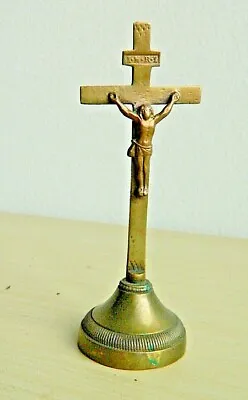 1800's Sm  Antique Altar  Cross Jubilee Year Bronze Crucifix • $40