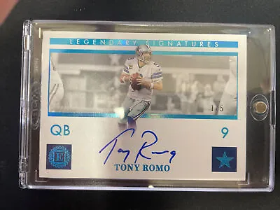 $38 • Buy 2021 Panini Encased Tony Romo Legendary Signatures 1/5