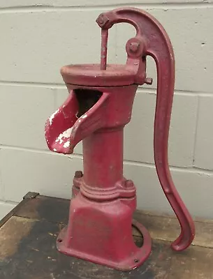 Red Antique WB Douglas Cast Iron Porcelain Hand Pitcher Pump Off Grid Farm -20  • $229.95