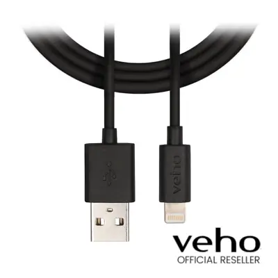Veho Apple Certified Mfi Lightning Usb Charge/sync Cable 1m - Black - Vpp-501-1m • £7.95