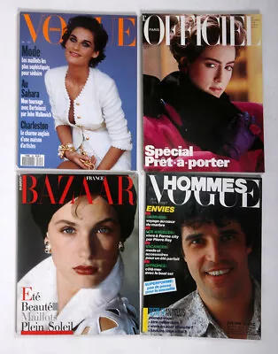 Lot Of 4 French Fashion Magazines From The 1980s Vogue Bazaar L'Officiel Etc • $29