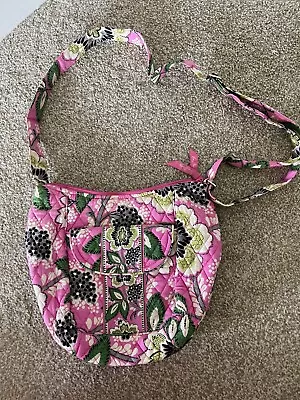 Vera Bradley Crossbody Bag Priscilla Pink Summer 2012 Print Adjustable Purse • $14.99