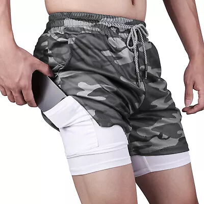 Men's Running Compression Liner Shorts Gym Sports Training Workout Fitness Pants • $15.95