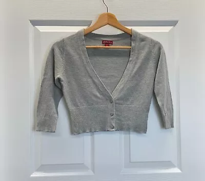 EUC Women’s Merona Heather Gray 3/4 Sleeve Cropped Shrug Cardigan Sweater XS • $9.99