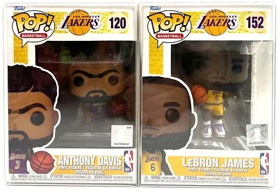 Funko Pop! NBA LA Lakers Lebron James #152 & Anthony Davis #120 With Protectors • $24.99