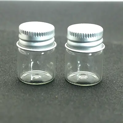 6 Empty Small Glass Storage Bottles Vials With Screw Cap 5ml(22X30mm) Mini Jars • $2.73