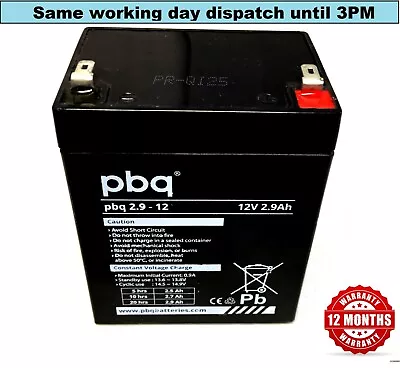 £18.85 • Buy PBQ Premium Grade 12v 2.9ah (2.7ah) MOBILITY LIFT, HOIST BATTERY - 12 VOLT 2.9AH