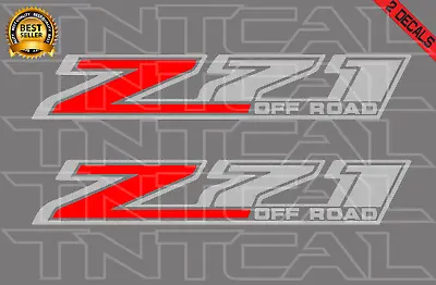 Z71 OFF ROAD Decal Set Fits: 2014- 2018 Chevy Silverado Vinyl Sticker Red/Silver • $15.99