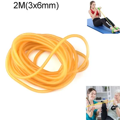 2M Natural Latex Tube Resistance Exercise Band Sling DIY Shot Elastic Tubing • $7.99