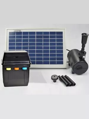 800LPH Solar Power Pond Pump With LED Light And Battery Back Up • £172.95