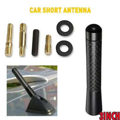 Short Stubby Black Carbon Car Aerial Bee Sting Mast Antenna Ariel Arial Aerial • £6.88