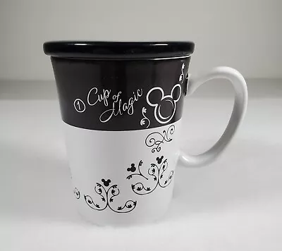 Disney Parks Mickey Mouse Mug Black & White Cup Of Magic With Lid • $17