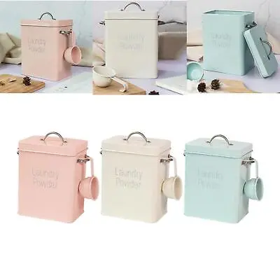 Laundry Powder Container Snack Tin Box Pet Food Organizer Laundry Powder Bin • £31.39