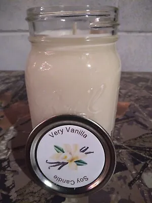 Very Vanilla  | Strong Scented | Soy Candle | 16 Oz. Jar • $16.99