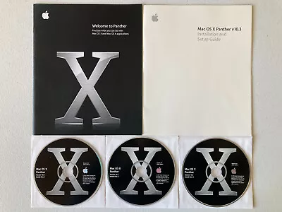 Mac OS X 10.3 Panther (2003) Vintage Software – OS X Install CDs + 3 Apps • $40