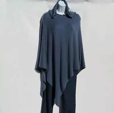 Poncho | 'Hoodie' | Cashmere Silk Wool Blend | Knit | Nepal | Deep Ocean • $70.55