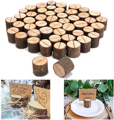 100Pcs Wooden Table Card Holder Number Place Menu Name Stand Wedding Party Decor • £21.60