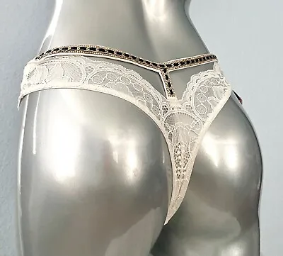 Victorias Secret Nwt Very Sexy Shine Chain Strap Cutout Back Lace Thong Panty • $13.99
