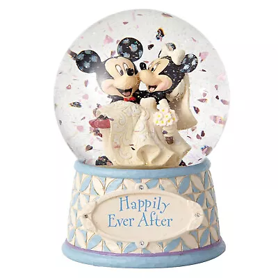 Jim Shore Disney MICKEY & MINNIE WEDDING SNOW GLOBE Water Ball 4059185 • $52