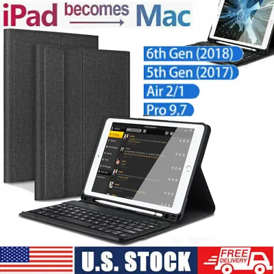 Bluetooth Keyboard With Smart Case Cover For IPad 6th Gen&5th Gen 2018 9.7 Air 2 • $33.15