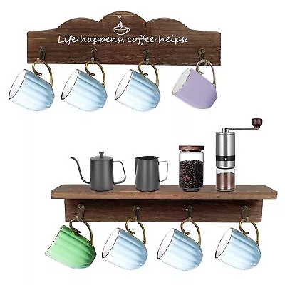 Coffee Cup Holder Set Of 2 Coffee Mug Holders With 8 Sturdy Hooks Coffee Bar ... • $28.33