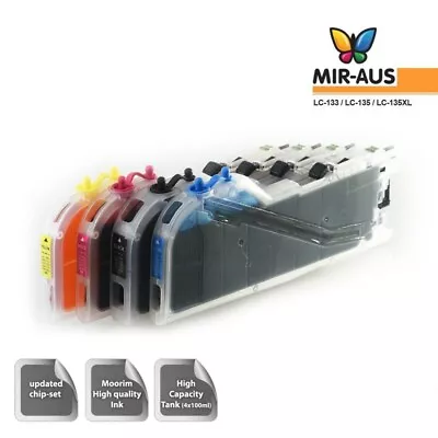 Refillable Cartridge For Brother MFC-J6920DW MFC-J4710DW MFC-J4510DW LC133/135 • $115