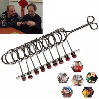 Creative 22cm Standard Chinese 9 Rings Wire & Metal Puzzle Toy Brainteaser • £6.98