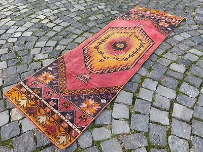 Turkish Vintage Kitchen Carpet Bohemian Handmade Wool Runner Rug20 X 62 Ft • $245